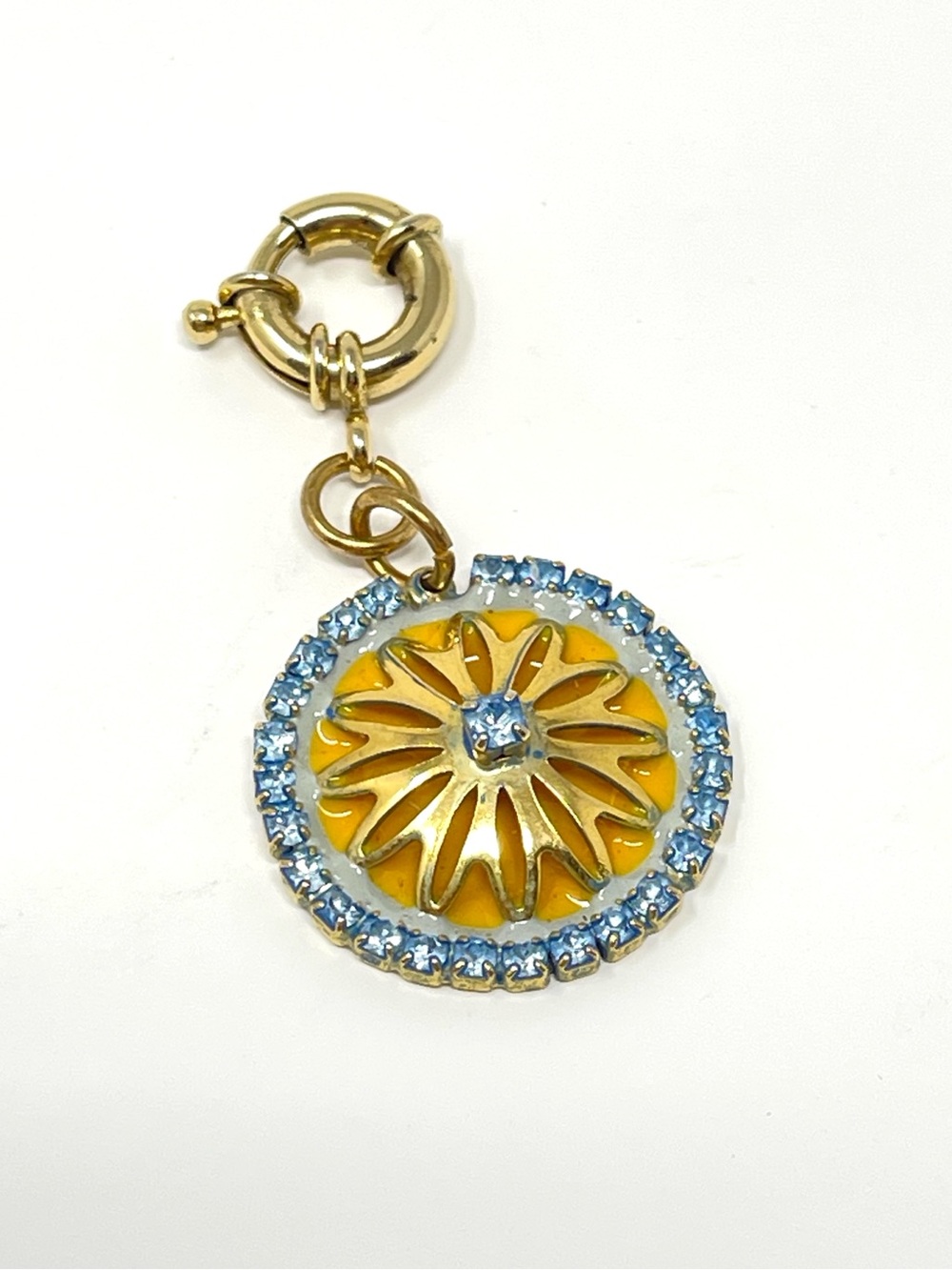 New Anthropologie x Tova Blue Enamel Gold Charm - Picture 2 of 4
